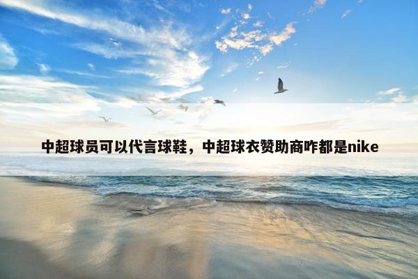 中超球员可以代言球鞋，中超球衣赞助商咋都是nike