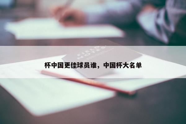 杯中国更佳球员谁，中国杯大名单