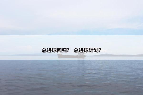 总进球回归？ 总进球计划？