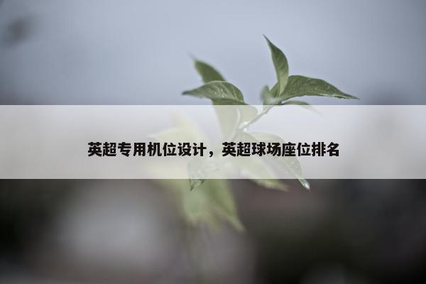 英超专用机位设计，英超球场座位排名