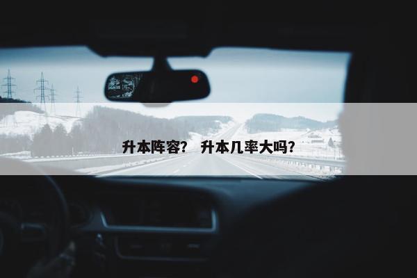 升本阵容？ 升本几率大吗？