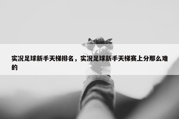实况足球新手天梯排名，实况足球新手天梯赛上分那么难的
