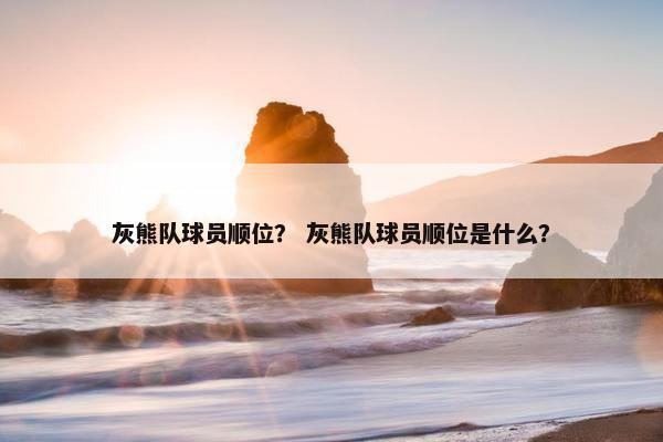 灰熊队球员顺位？ 灰熊队球员顺位是什么？