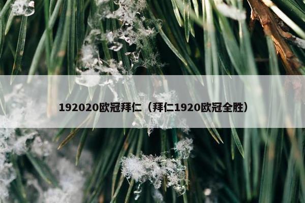 192020欧冠拜仁（拜仁1920欧冠全胜）