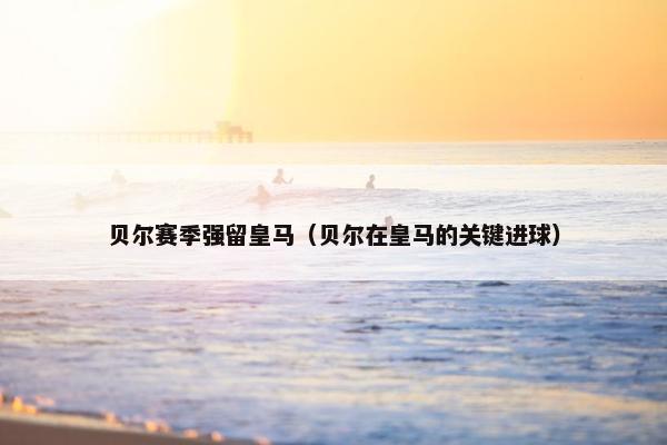 贝尔赛季强留皇马（贝尔在皇马的关键进球）