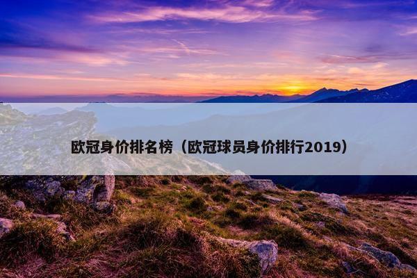 欧冠身价排名榜（欧冠球员身价排行2019）