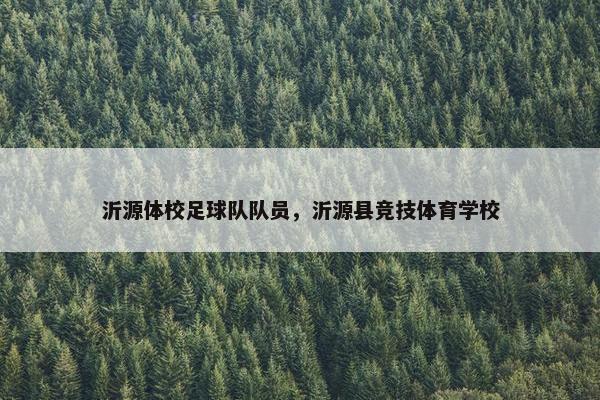 沂源体校足球队队员，沂源县竞技体育学校
