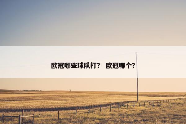 欧冠哪些球队打？ 欧冠哪个？