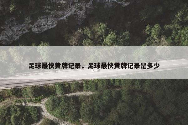 足球最快黄牌记录，足球最快黄牌记录是多少