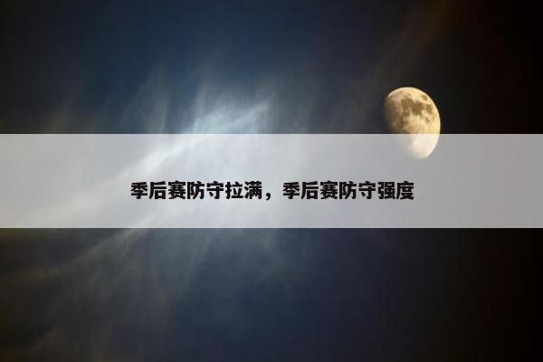 季后赛防守拉满，季后赛防守强度