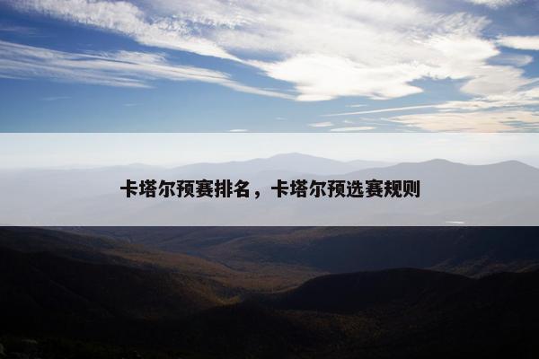 卡塔尔预赛排名，卡塔尔预选赛规则