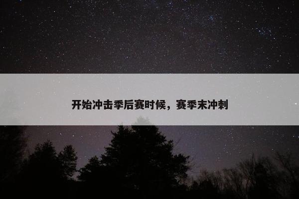 开始冲击季后赛时候，赛季末冲刺