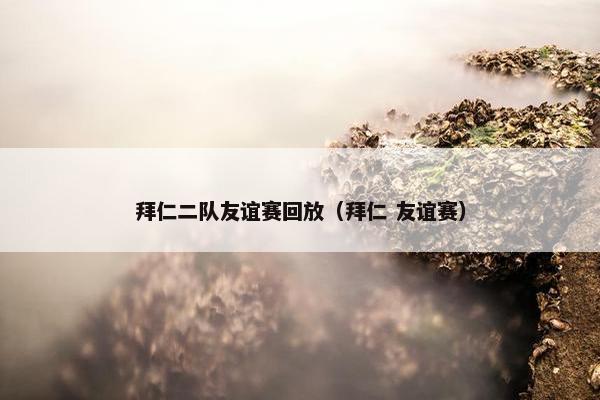 拜仁二队友谊赛回放（拜仁 友谊赛）