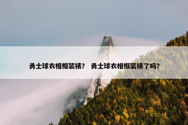 勇士球衣相框装裱？ 勇士球衣相框装裱了吗？