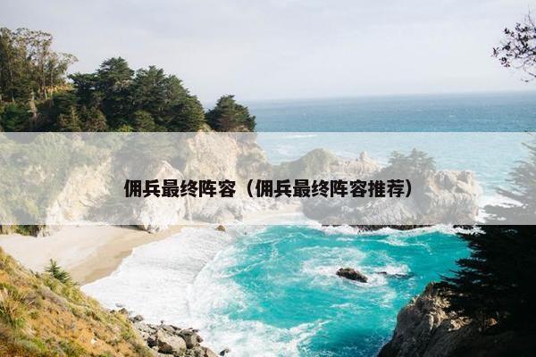 佣兵最终阵容（佣兵最终阵容推荐）