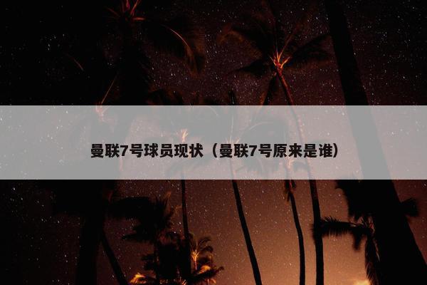 曼联7号球员现状（曼联7号原来是谁）