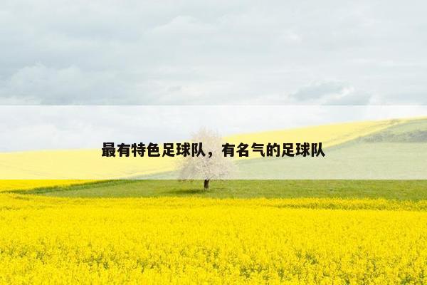最有特色足球队，有名气的足球队