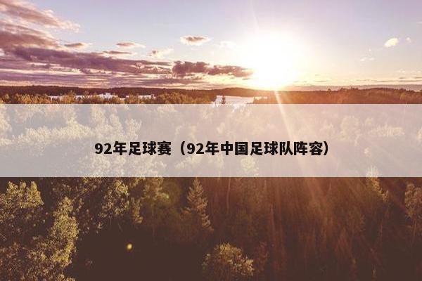 92年足球赛（92年中国足球队阵容）