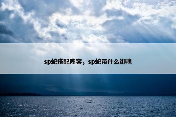 sp蛇搭配阵容，sp蛇带什么御魂