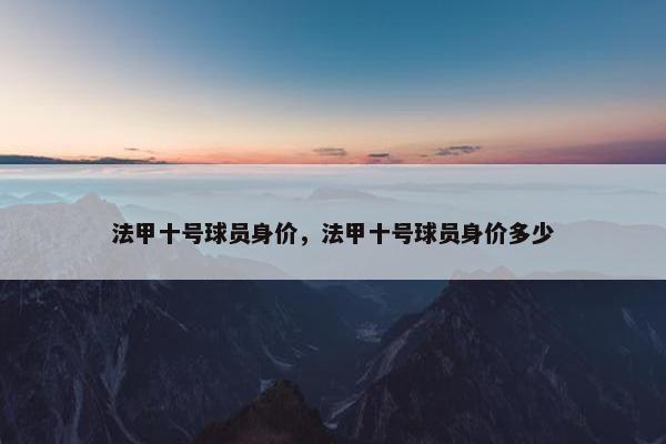 法甲十号球员身价，法甲十号球员身价多少