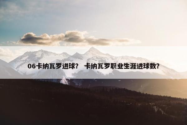 06卡纳瓦罗进球？ 卡纳瓦罗职业生涯进球数？