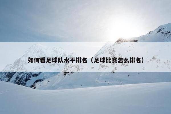 如何看足球队水平排名（足球比赛怎么排名）