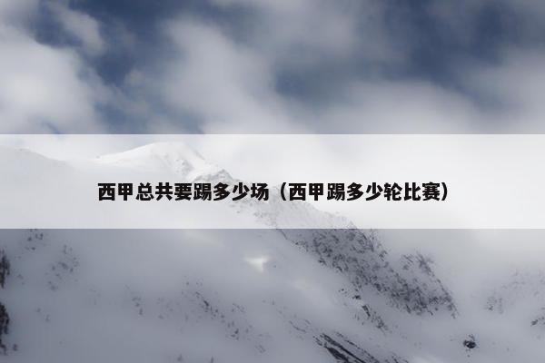 西甲总共要踢多少场（西甲踢多少轮比赛）