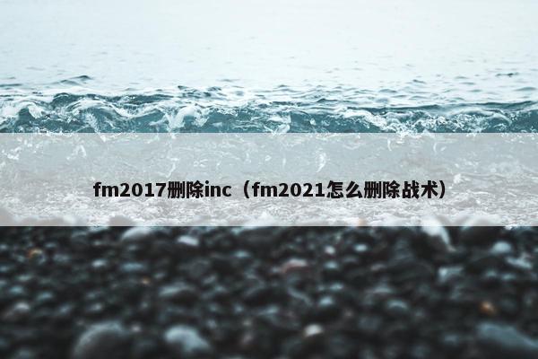 fm2017删除inc（fm2021怎么删除战术）