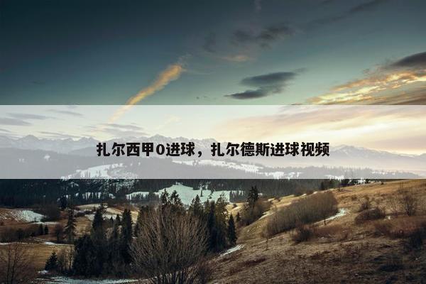 扎尔西甲0进球，扎尔德斯进球视频
