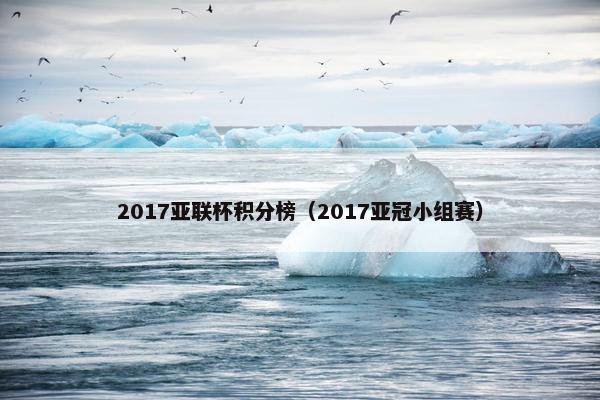 2017亚联杯积分榜（2017亚冠小组赛）