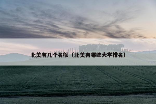 北美有几个名额（北美有哪些大学排名）