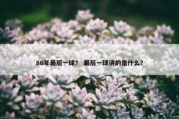 86年最后一球？ 最后一球讲的是什么？