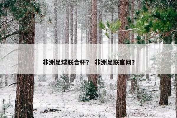 非洲足球联合杯？ 非洲足联官网？
