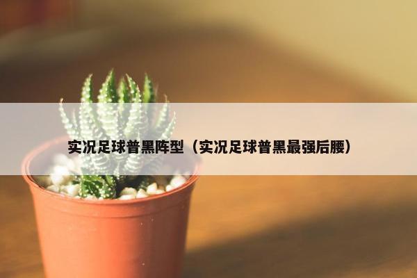 实况足球普黑阵型（实况足球普黑最强后腰）