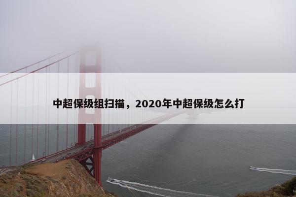 中超保级组扫描，2020年中超保级怎么打